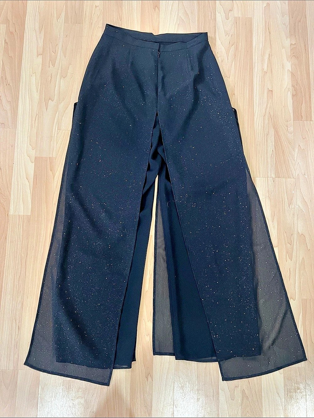 Metaphor Wide Leg Sheer Panel Pants Black Size Small